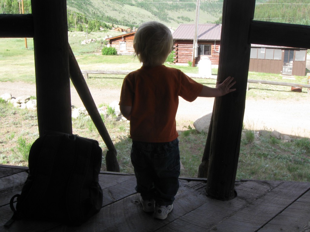 Micahcabin Micah looking out on the Colorado landscape