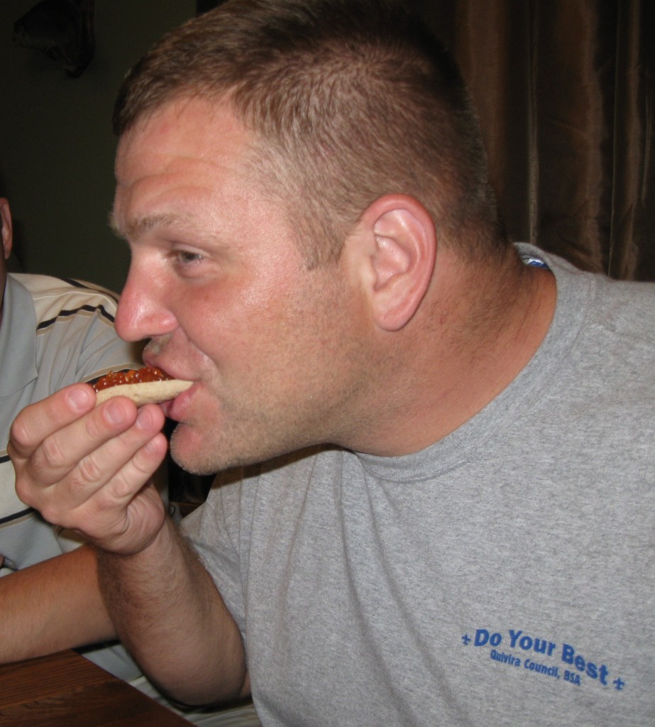 Ty finally gets to taste his Russian caviar!