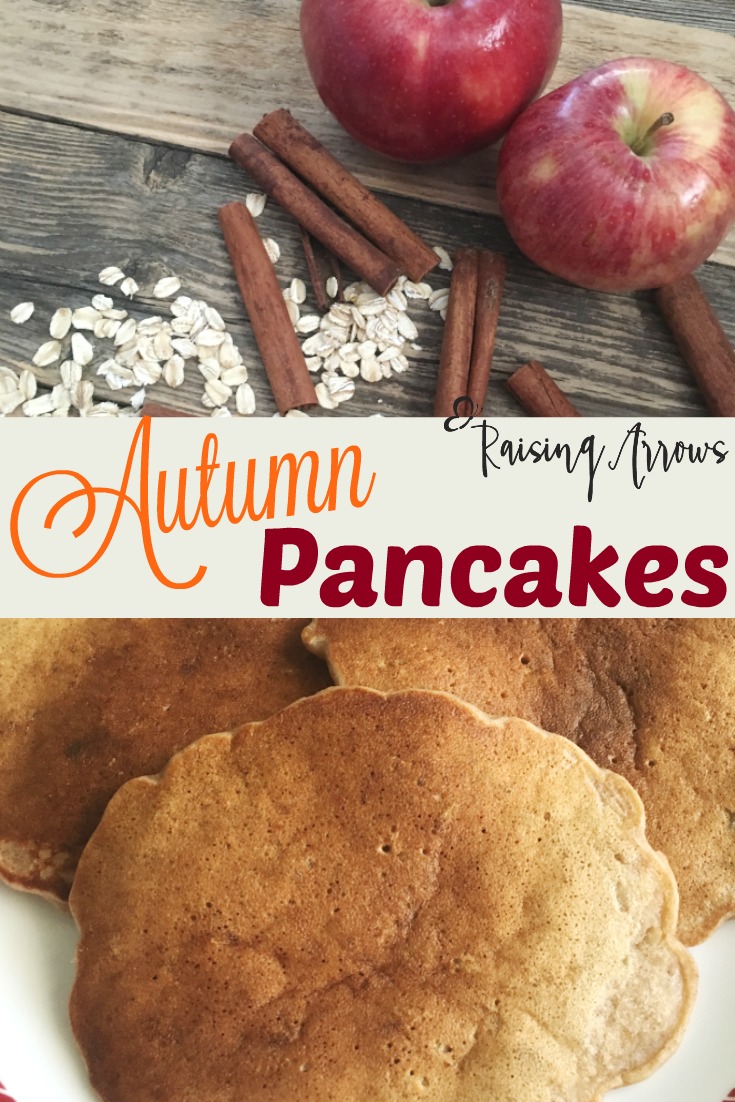 Apples, Cinnamon, & Oatmeal make these Autumn Pancakes a First Day of Fall tradition!