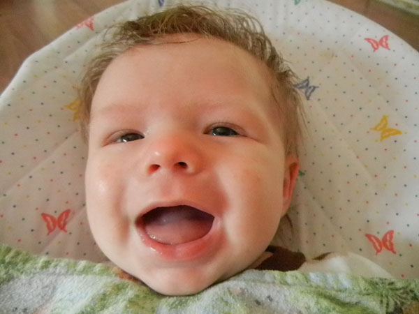 laughing at 2 months!