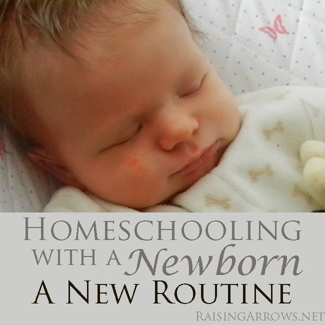 Finding a New Routine {Homeschooling with a Newborn} | RaisingArrows.,net