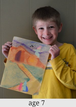 7 year old chalk art