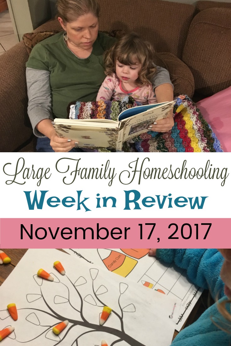 Tapestry of Grace, Read Alouds, and Thanksgiving fun in this week in review of our Large Family Homeschool!