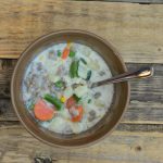 This rich, creamy soup is my comfort food! Creamy Sausage Vegetable Soup!
