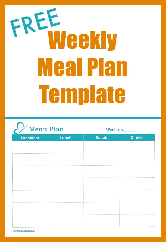 Free Weekly Meal Plan Template